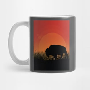 Buffalo Silhouette at Sunset Mug